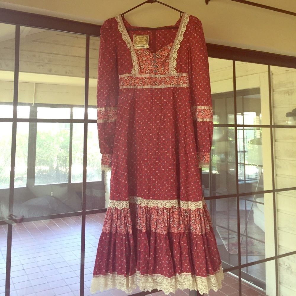 True Vintage 70s Gunne Sax Midi Dress